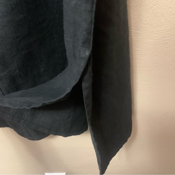 Flax 100% Linen Black Maxi Skirt with Pockets Size Large - Picture 4 of 6